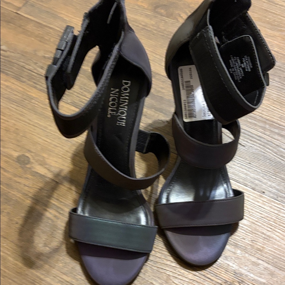 Dominique Black Strappy Heeled Sandals